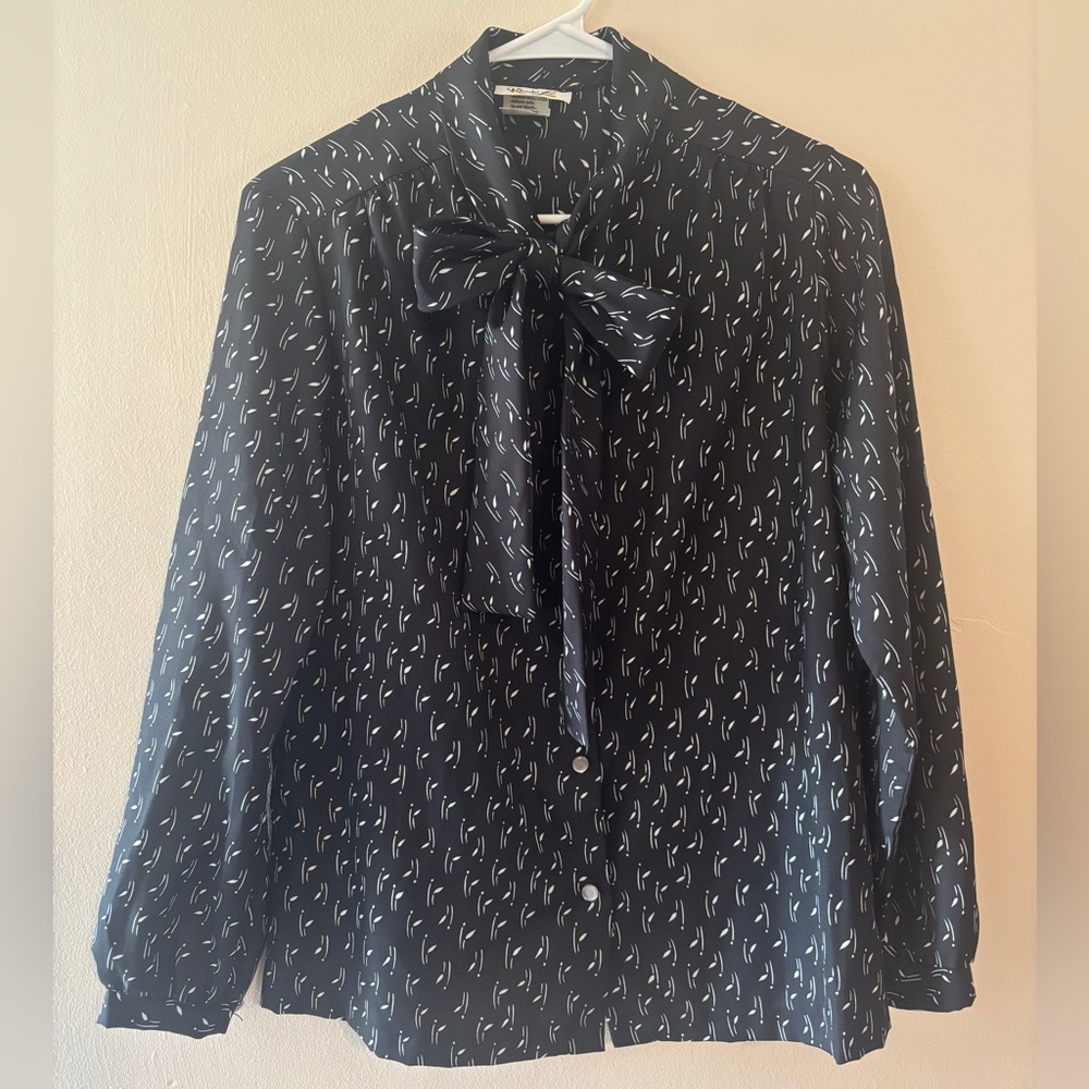 Moving Sale! Black Blouse with Bow